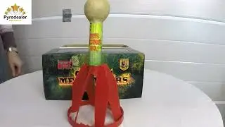 Pyrodealer Pyro Moravia Rakete No.4, Green Pearls and Gold Glittering