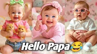 Cute Baby Laughing Uncontrollably 😂 And Sweetly Saying Hello Papa  Funny Baby Video Compilation 2026