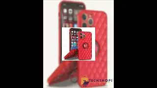 KIKO Quilted PU Leather Shockproof Ring Stand Cover Case for iPhone 13