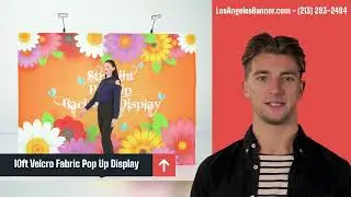 10ft Straight Velcro Fabric Pop Up Display -  