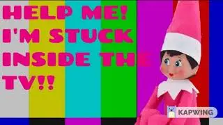 Elf stuck in TV (Pink Girl Elf not on a shelf - stuck inside TV) prank or trick