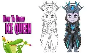 How To Draw and Coloring ICE QUEEN FORTNITE easy step by step ~ for kids