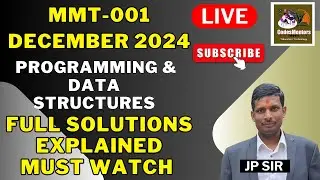 MMT-001 December 2024: Programming & Data Structures | Full Solutions Explained.Must Watch #mscmacs