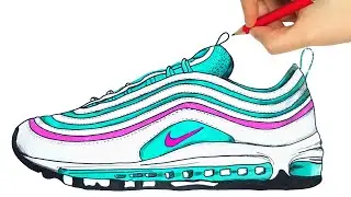 HOW TO DRAW NIKE AIR MAX 97   HOW TO DRAW A SHOES   DRAWING NIKE SHOES