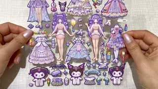[paper diy] Kuromi Girl Super Cute Dress Up 3D Stickers 