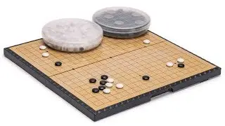 Medium Magnetic 19x19 Go Game Set Board (11.3-Inch) with Single Convex Stones