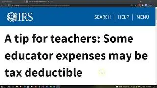 Tax Tip- A tip for teachers: Some educator expenses may be tax deductible