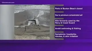 Health advisory due to contaminated soil at Buxton Beach