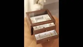 Large Glass Display Wooden Jewelry Box Organizer  #Shorts #giveaway #shopskn