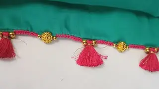 Saree kuchu design/crochet kuchu design/crochet kuchu design with beads/saree kuchu design in Telugu