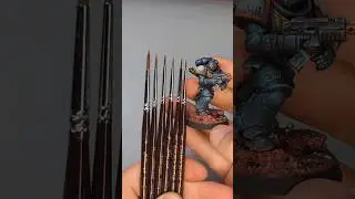 Golden maple brushes size comparison  #paintingminiatures