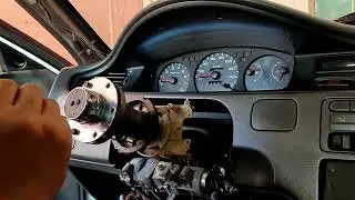 remove civic eg steering quick release adaptor, preparing the eps installation