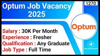 Optum Job Vacancy 2025 | Job For Fresher | Salary 30K Per Month | Accounts Receivable Job