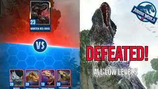 Beating the Mortem Rex Boss with LOW LEVEL Creatures | Jurassic World Alive Isle of Trials