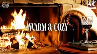 Winter Living Room Ambience 🔥 | Warm Jazz Piano & Crackling Fireplace [4K]