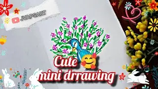 Cute 🤩 mini drawing 🦚#minipainting #minidrawing #minibooks #cute #JVAPSART #trending#art #viralvideo