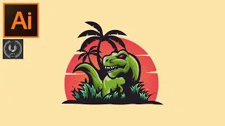 Adobe Illustrator CC Tutorial - How to Make a Beautiful Dino in the Landscape Background Design