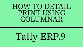 HOW TO DETAIL PRINT USING COLUMNAR | TALLY ERP.9