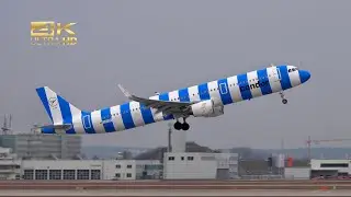 Airbus A321-211 Condor Blue Rings Livery D-ATCf departure at Munich Airport MUC EDDM