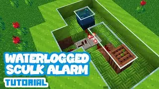 Simple Waterlogged Sculk Sensor Alarm for Minecraft TUTORIAL