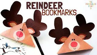 Easy Reindeer Bookmarks - Origami Christmas Craft - DIY Reindeer Corner Bookmark