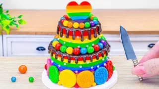 Mini Rainbow Oreo Cake Recipe 🌈 Satisfying Mini Cake Decorating and DIY