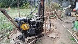 Homemade small-sized drilling rig - the first drilling for water, Abyssinian
