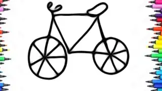 #HOW TO DRAW AND COLOUR EASY WAY OF CUTE BICYCLE  🚲🚲DRAWING MADE FOR KIDS AND TOLDERS 