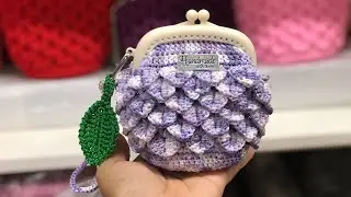 Crochet Crocsie Coin purse PART 2 (Round Base) Crocodile stitch
