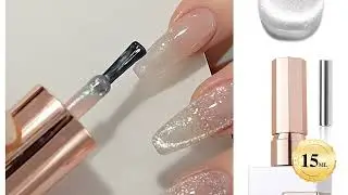 Holographic Cat Eye Gel Polish &ndash; Silver Magnetic Glitter Jelly Nails  15ML DIY Salon Look