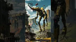 Post-Apocalyptic Steampunk World | Giant Mech Beast in a Dystopian Western Town