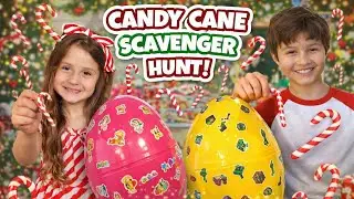 Danny & Amber Candy Cane Scavenger Hunt 🍭 Surprise Egg Reward! 🥚
