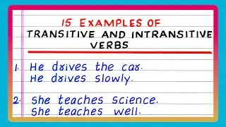 Transitive and Intransitive Verb Sentences | 15 Transitive and Intransitive Verb Sentences