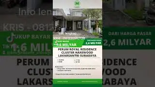 #rumahdijual #rumahmurahsidoarjo #rumahlelang PERUM ROYAL RESIDENCE CLUSTER HAREWOOD LAKARSANTRI SBY