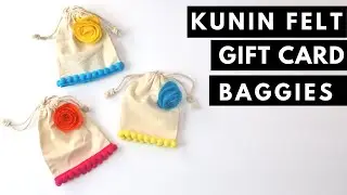 Kunin Felt Decorated Gift Card Drawstring Bags