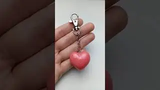 How to make heart keychain from super light clay #diykeychain #claycraft #heartkeychain