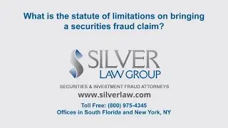 What is the statute of limitations on bringing a securities fraud claim?
