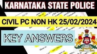 CIVIL PC QUESTION PAPER 2024 | KSP NHK CIVIL PC KEY ANSWERS 25/02/2024 | CIVIL PC KEY ANSWERS #ksp