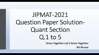 JIPMAT 2021 Question Paper Solutions || JIPMAT Quant Section || IPMAT Previous Year Questions | IIMs