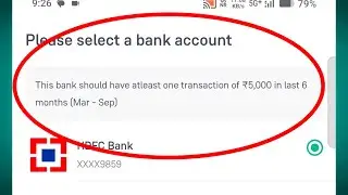 Groww App | This bank should have at least one transaction of ₹5 000 in last 6 months