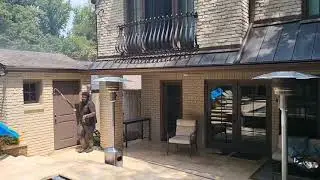 #76 pressure Washing pool area and Gutter cleaning.