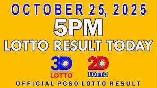 5pm Lotto Result Today Swertres Ez2 PCSO October 25 2025