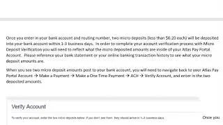 Micro Deposit Verification via the Atlas Pay Portal