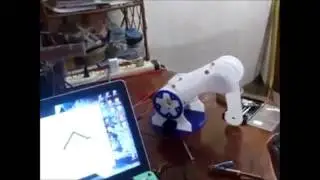Arm robot with processing | Khmer Technology | Robot remote by computer