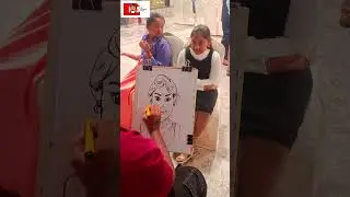 Live caricatures bringing smiles to the event😄.📩 Bookings Open📞 +91 93471 32802..#viral #trending