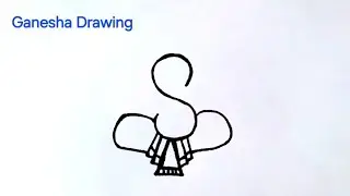 How To Draw Lord Ganesha From Letter S | Lord Ganesha Drawing tutorial | Easy Drawing