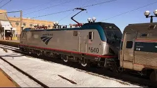 AMTRAK ACS64 Sprinter led Corridor service skips Secaucus Jn, NJ after a blizzard day