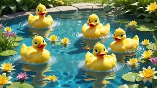 Five Yellow Ducks Playing in a Pool | Counting Songs | Preschool Learning | #nurseryrhymes