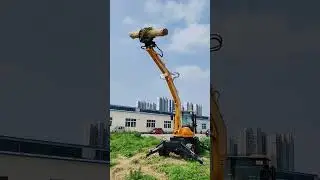 Loader modified rotary wood grab machine, grab sugarcane and wood