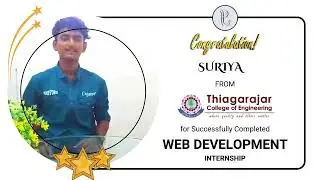 Congratulation || Surya || Thiagarajar College || Web Development || Internship || IZEON IT TRAINING